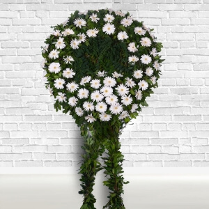 Beyaz Gerbera Cenaze Çelenk