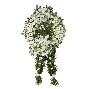 Beyaz Gerbera ve Lilyum Cenaze Çelenk