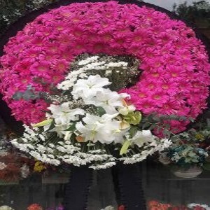 Gerbera, Lilyum ve Kır Çiçeği Cenaze Çelenk