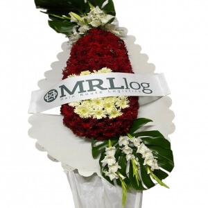 Kırmızı ve Beyaz Gerbera Çelenk