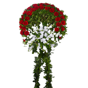 Kırmızı Gerbera ve Glayör Cenaze Çelenk