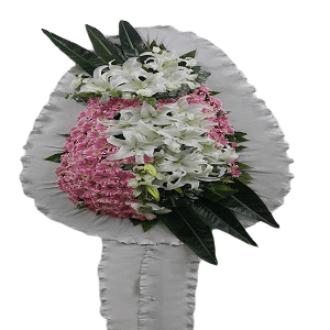 Lilyum ve Pembe Gerbera Çelenk