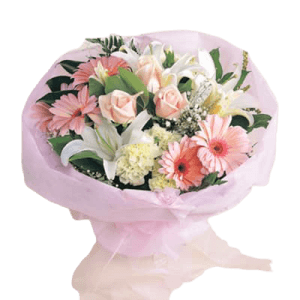 Lilyum, Gül ve Gerbera Buket